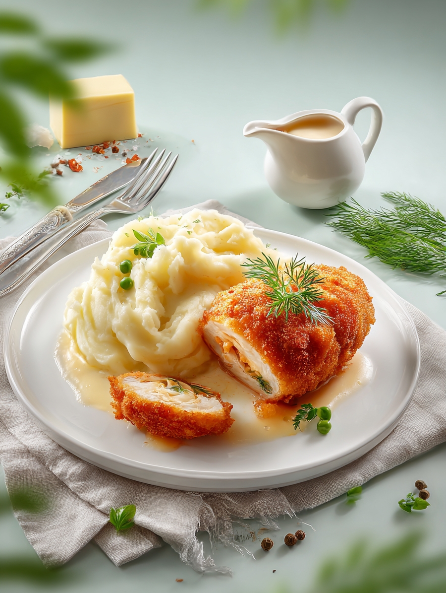 Котлета по-киевски с пюре из картофеля готовое блюдо Это Норма