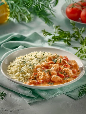 Кус-кус с курочкой под овощным пуншем. Правильное питание это норма