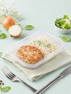 Рыбная котлета с рисом