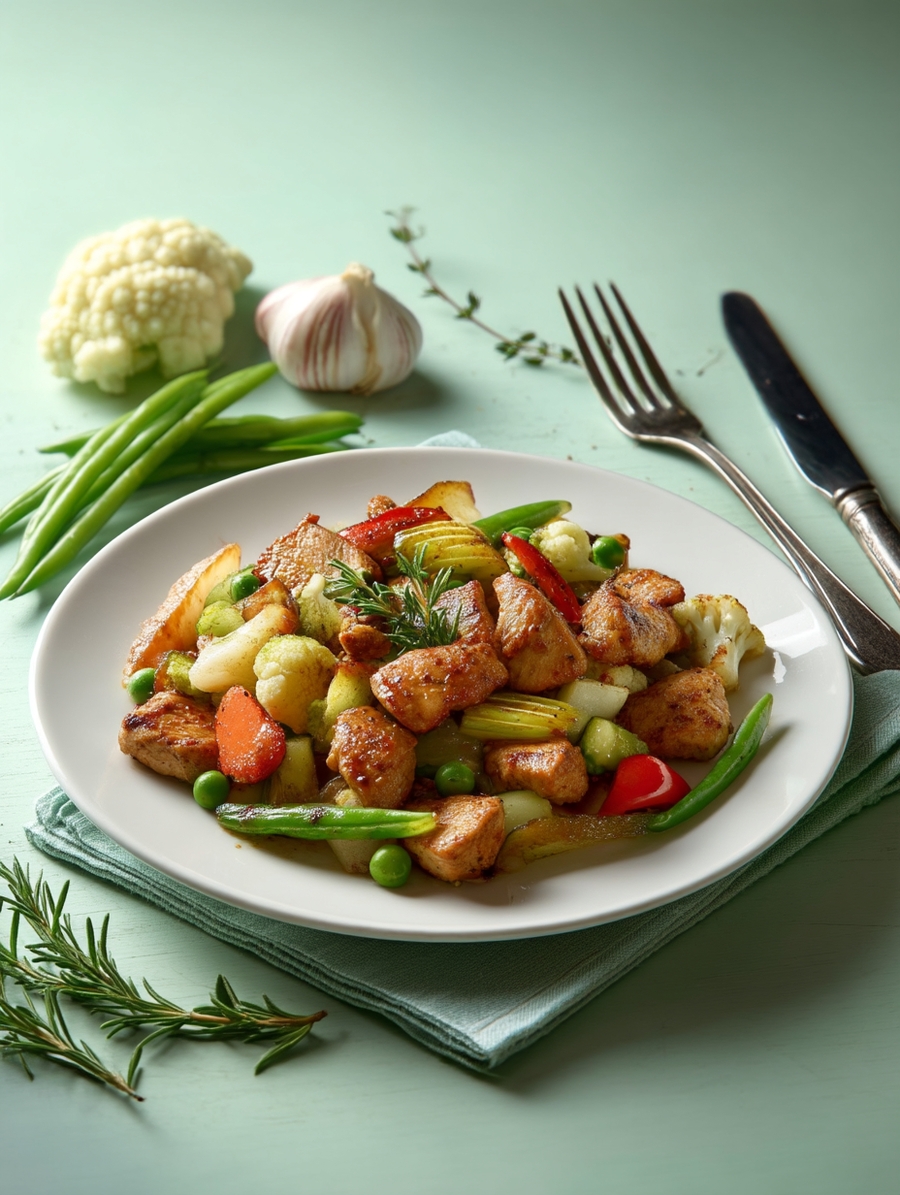 Индейка с прованскими травами и овощами